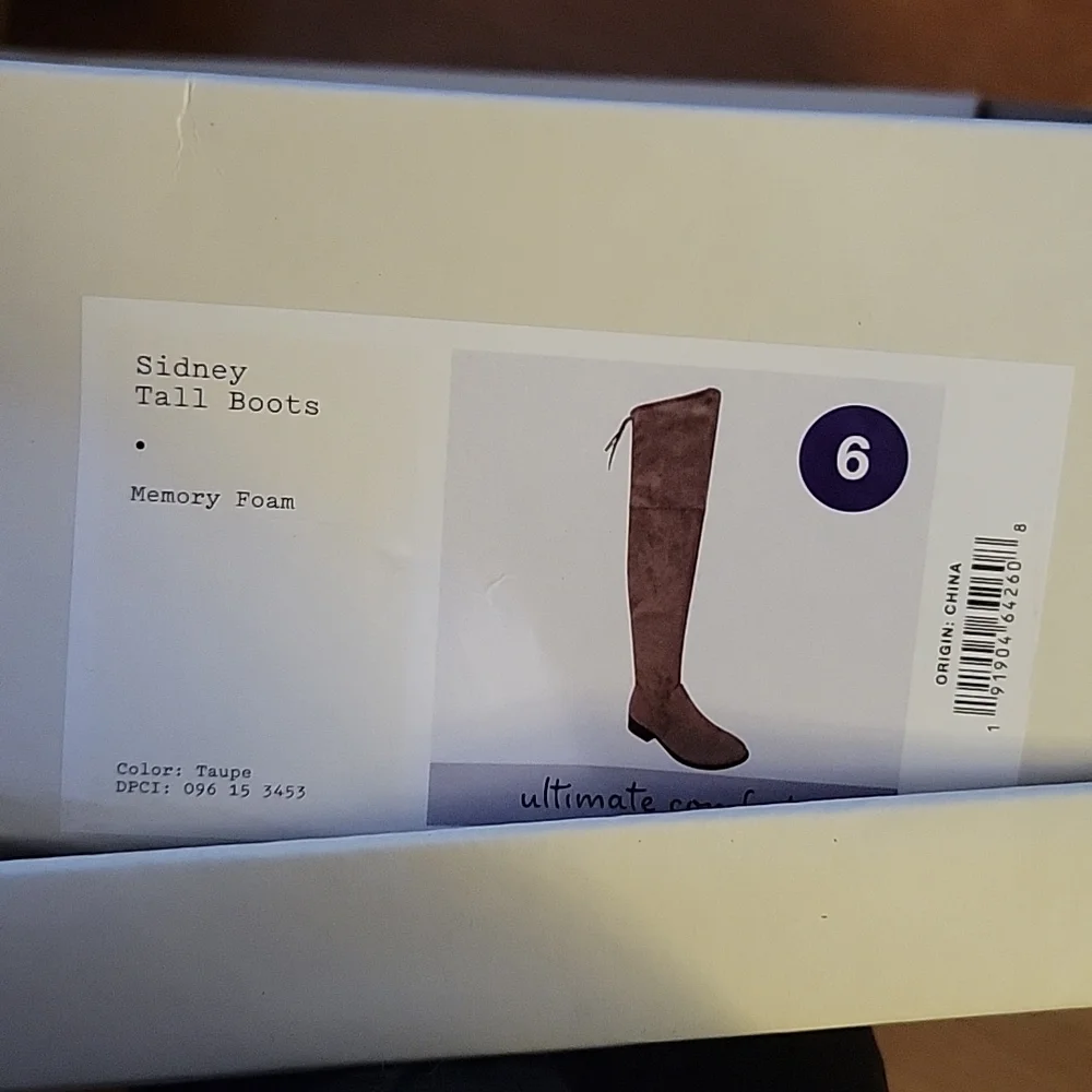 A NEW DAY Sidney Tall Knee Boot Taupe Ultimate comfort Memory Foam Insole 6 New…